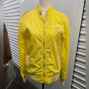 Members Only x MO Bright Yellow Classic Racer Jacket – Women’s Size S, Retro Nyl